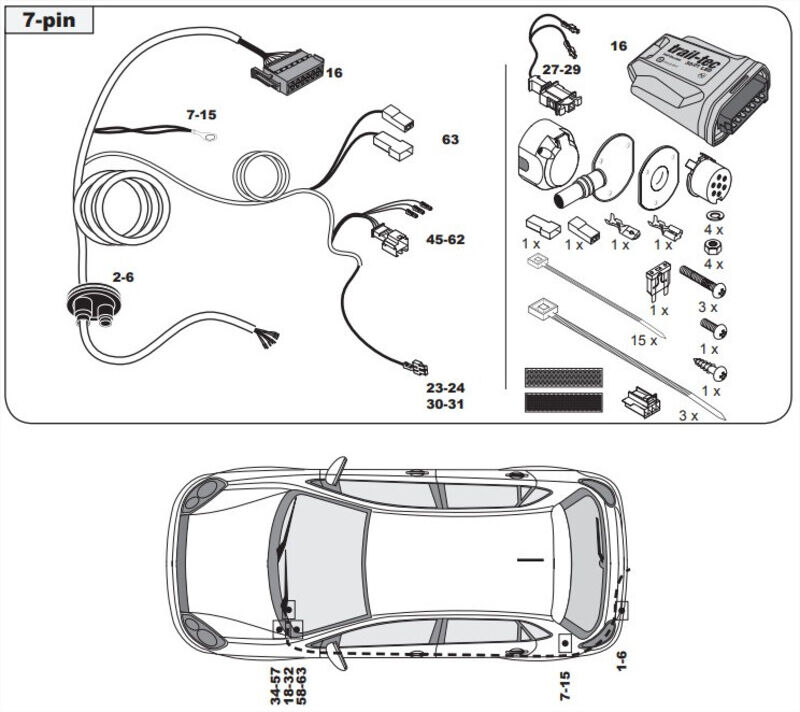 FAISCEAU SPECIFIQUE 7 BROCHES POUR VOLKSWAGEN POLO 6R (06/09-03/14)