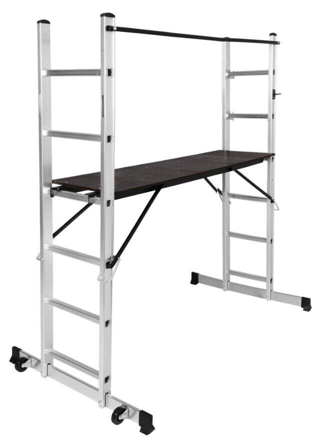 Mojawo Aluminium multifunctionele ladder als werkplatform, bouwhek, steigertoren en uitschuifbare ladder