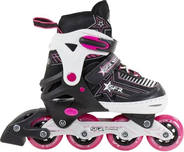Girls Inline Skates SFR Pulsar Adjustable Pink (Pink - 8C-11C)  - Black;Pink - Size: 8C-11C UK
