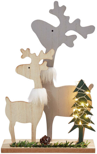 Hellum Famille de rennes LED 524086 câble en cuivre argenté à piles (524086)