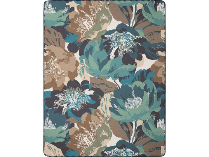 Wohndecke BIEDERLACK Winter Flora , grün, B:150cm L:200cm, Baumwolle, Wohndecken, Wohndecke, 150 x 200, mit Zierstich