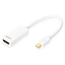 DIGITUS DisplayPort Adapterkabel, Typ mini DP - HDMI Typ A St/Bu, 0.15m, DP 1.1a kompatibel, we
