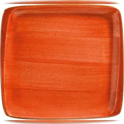 2x Bonna Aura Terracotta Moove Platte rechteckig 32x30cm 2,5cm hoch Orange Creme Porzellan ATCMOV41KR Servierplatten Speise Geschirr