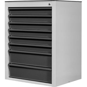ADB Schubladenschrank 24788, aus Metall, 8 Schübe, anthrazit / lichtgrau (B/H/T) 71x90x55cm