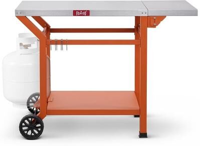 Feasto Outdoor Grill Table, 40x20, Movable Pizza Oven Table with Wheels.