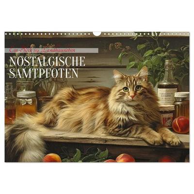 Nostalgische Samtpfoten (Wandkalender 2026 DIN A3 quer), CALVENDO Monatskalender