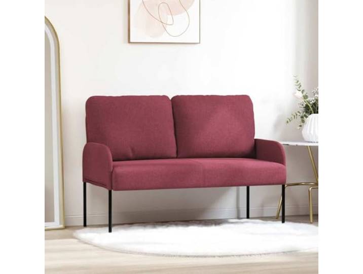 ZQQLVOO Sofa Mit Kissen 110cm Weinrot Sperrholz Polyesterbezug, Metallbeine, Bullnose-Design, Wohnzimmer, Modern