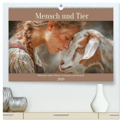 Mensch und Tier. Momente voller Wärme, Vertrauen und Respekt (hochwertiger Premium Wandkalender 2026 DIN A2 quer), Kunstdruck in Hochglanz
