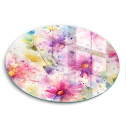 GLASPLATTE Ø 30 cm Gemalte Blumen