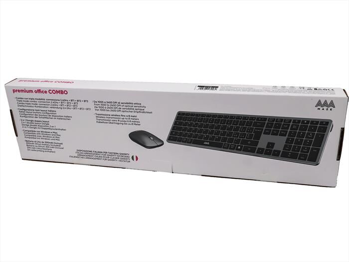 AAAMAZE Tastiera Con Mouse Office Combo-grigio