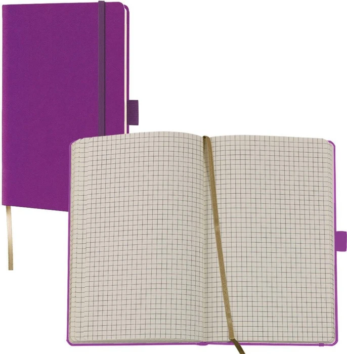 Lediberg Notizbuch Tucson ca. DIN A6 kariert, lila Hardcover 192 Seiten