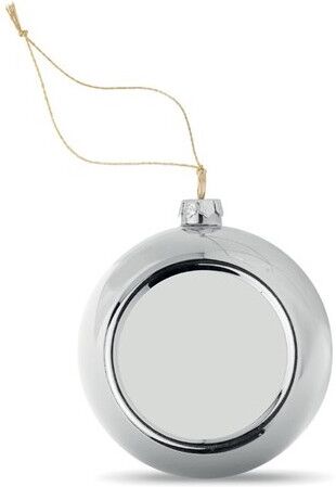 Boule personnalisée de Noël polypropylène (PP) argenté