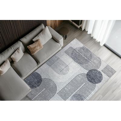 Teppich OBSESSION "Avantgarde 101", grau, B:160cm H:8mm L:230cm, Polyester, Teppiche, Teppich, modernes Design, waschbar, In- und Outdoor, Balkon, Terrasse