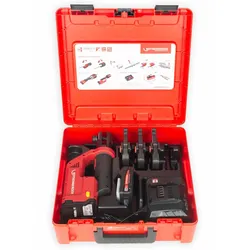 Rothenberger ROMAX Compact III elektrohydraulische Fitting - Pressmaschine Set mit Pressbacken SV15-22-28, 1x2Ah