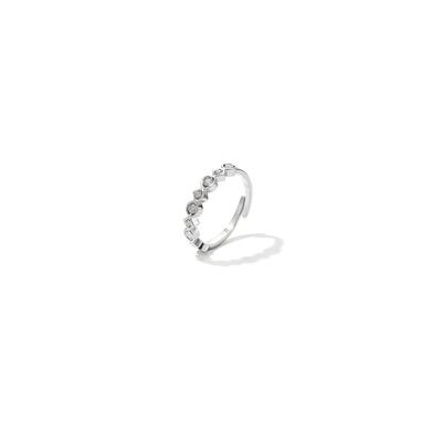 Fingerring ADELIA´S "Fingerring mit Kreisdetails und Strasssteinen, größenverstellbar", silber (silberfarben), Fingerringe, Damen, verstellbar, Edelstahl, Fingerring, stylisch mit kreisförmig angeordneten Strasssteinen