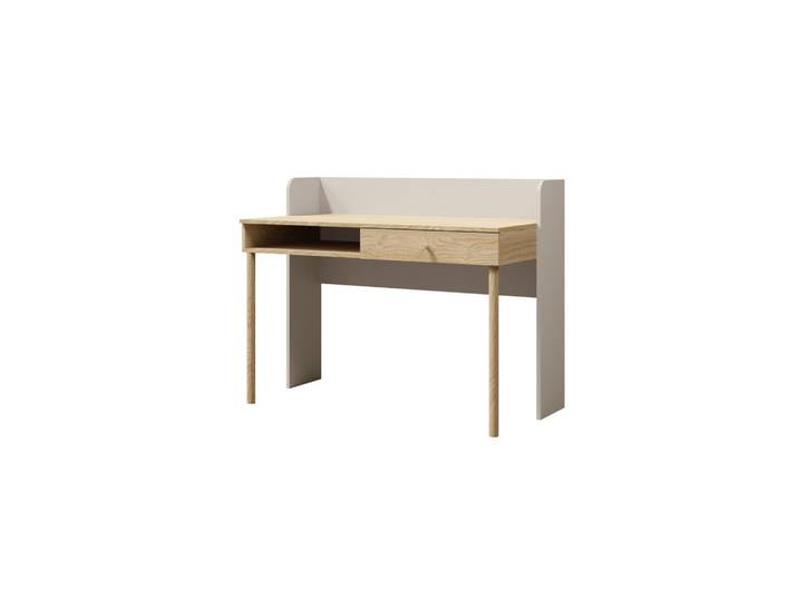 Deine Möbel 24 Schreibtisch Yogi 11 124 cm breit in Graubeige / Geölte Eiche, Eichefarben, Greige, 124x93x60 cm, Babymöbel & Kindermöbel, Kinderzimmer & Jugendzimmer, Kinderschreibtische