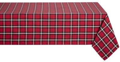 DII Glad Tidings Plaid Tablecloth 70 Round