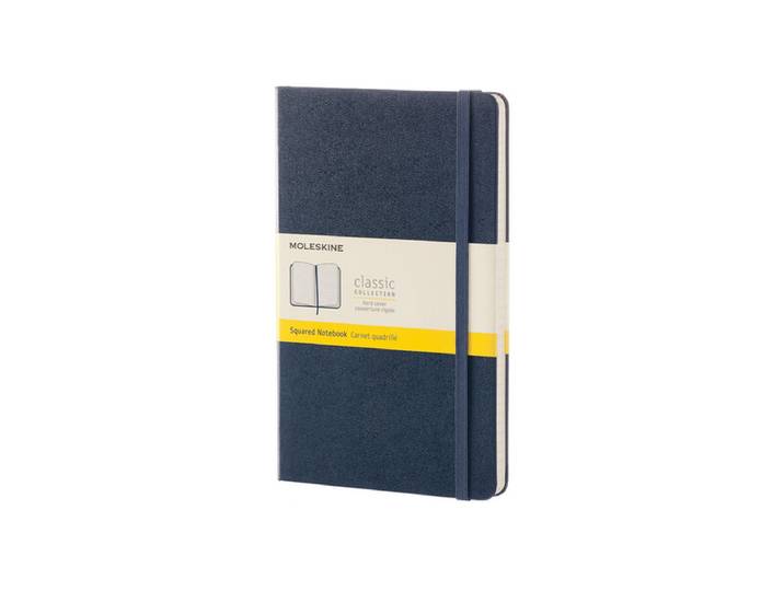 MOLESKINE Carnet classique grand format pages blanches bleu saphir