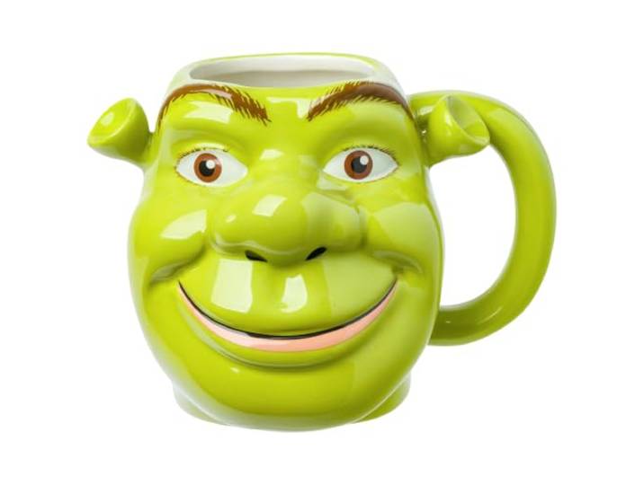 Silver Buffalo Shrek Face Grin 3D geformte Keramiktasse, 590 ml Kaffeetasse, 0,59 Liter
