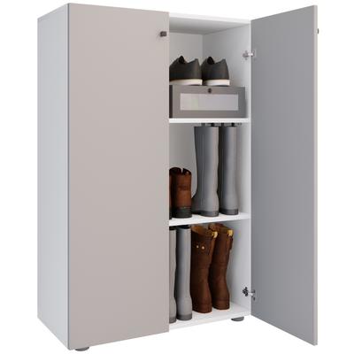 Schuhschrank VCM "Holz Schuhschrank Schuhregal Schuhkommode Lona 3", grau (weiß, grau), B:70cm T:39cm, Obermaterial: 100% Holz Wood., Schränke, Schuhschrank