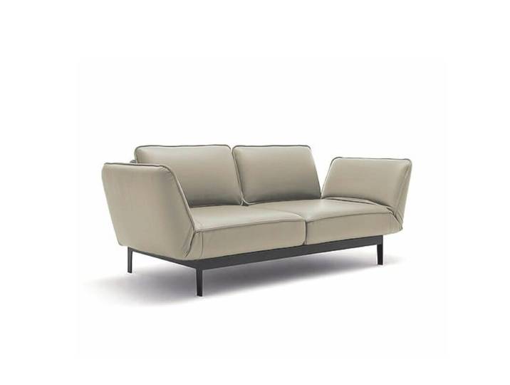 Rolf Benz Mera Sofabank - Nappaleder 38.728 kieselgrau , Stahl R