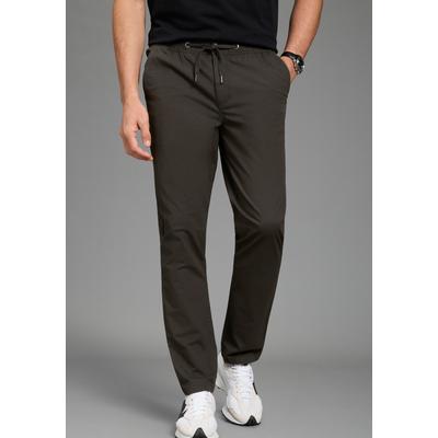 Schlupfhose BRUNO BANANI, Herren, Gr. L, N-Gr, braun (anthrazit), Web, Obermaterial: 98% Baumwolle, 2% Elasthan, unifarben, bequem lang, Hosen Schlupfhose, bequem und angesagt, Topseller