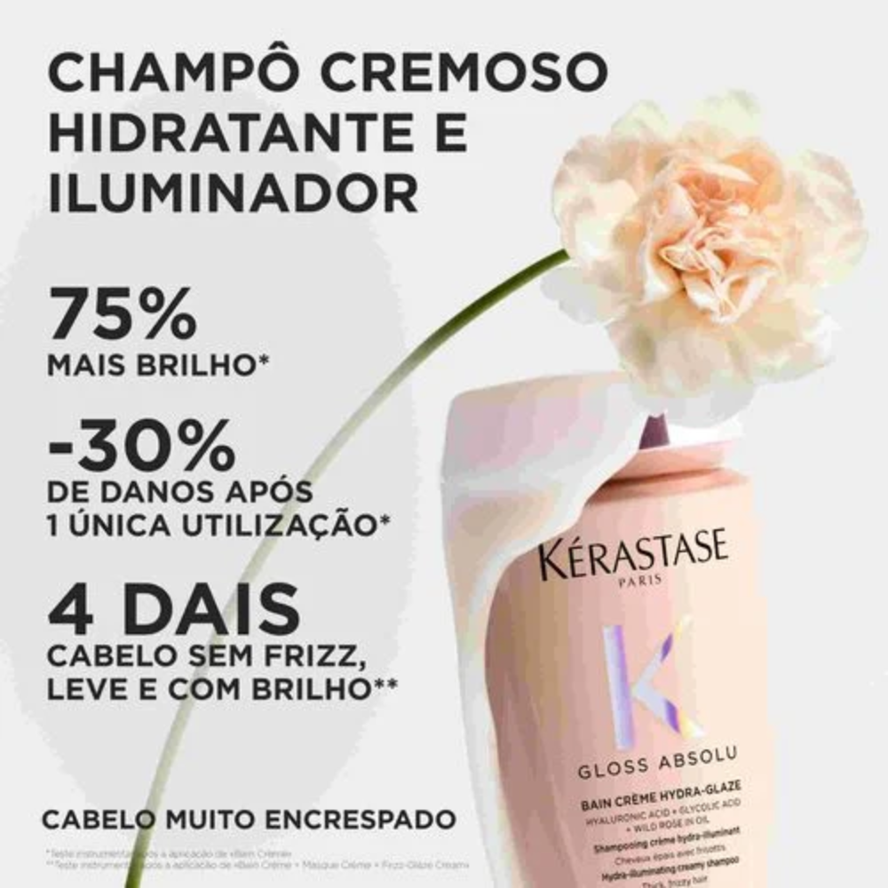 Kérastase Gloss Absolu Bain Crème Hydra-Glaze Shampoo for Thick, Frizzy Hair 1000mL
