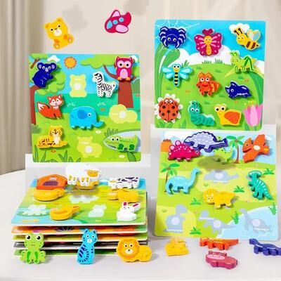 Uplifted Finds Children's 3D Puzzle Early Education Fun DIY Paste Wood Educational Toys For Kids car