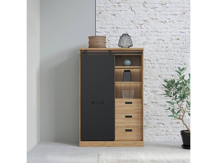Armoire I 103 x 160 x 52cm Marron/Noir