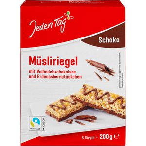JedenTag Müsliriegel Schoko, je 25 g, 8 Riegel