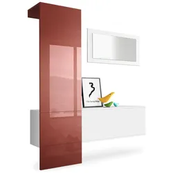 GARDEROBE Carlton Paneel in Bordeaux Hochglanz