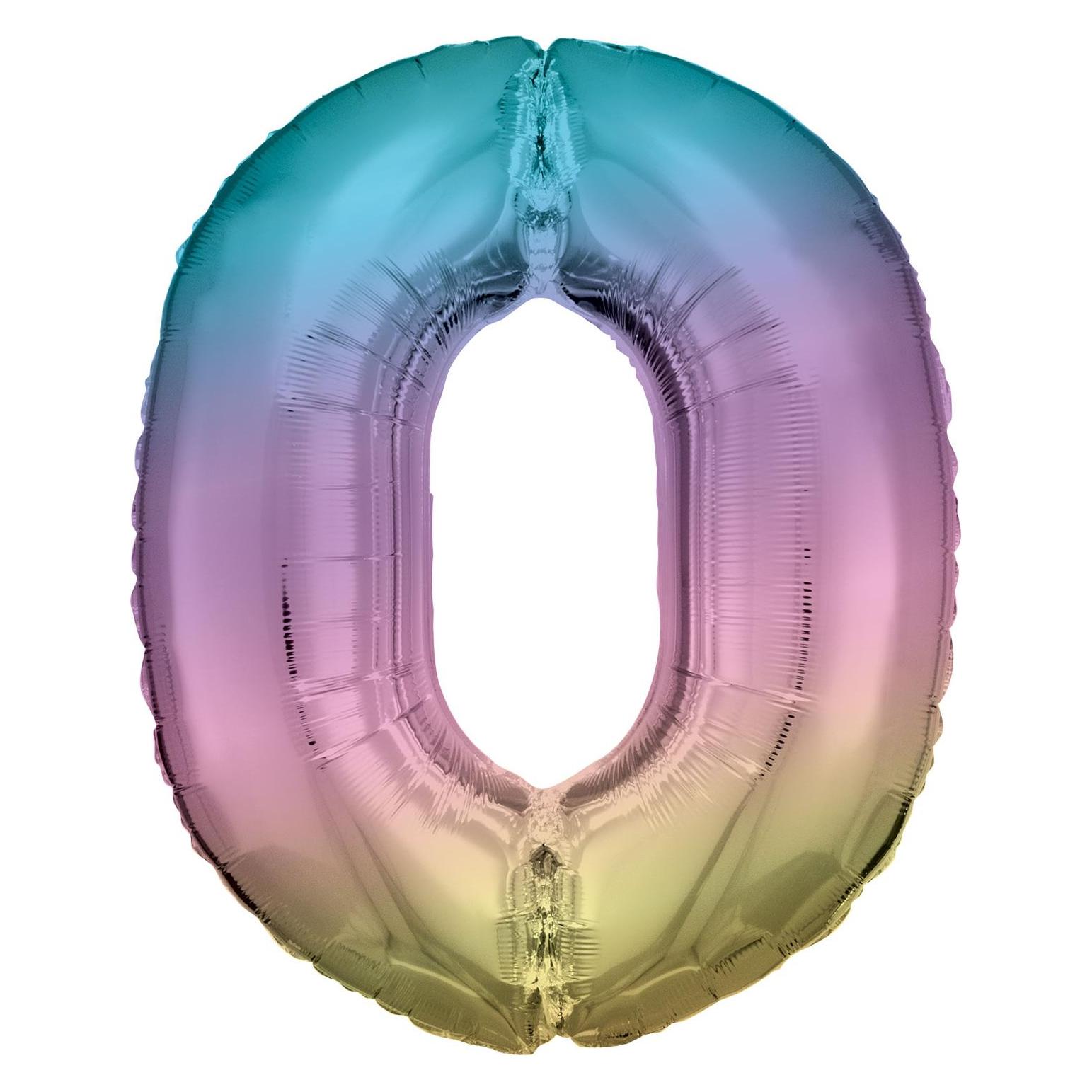 Amscan Folienballon Rainbow Zahl (1x) (9909708)
