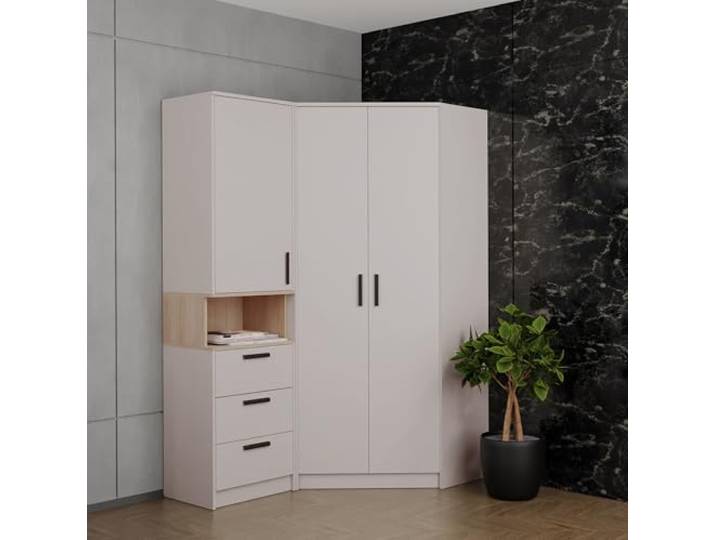 Design Möbel Gustavo Eckschrank Schrank Begehbarer Kleiderschrank Kleiderschrank Holz Kinderzimmer Schlafzimmer Regale und Schränke mit Schubladen