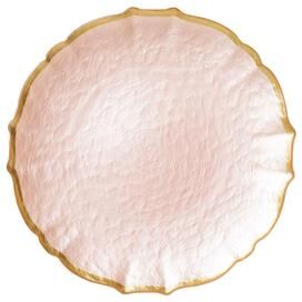 viva by VIETRI Baroque Glass Pink Salad Plate