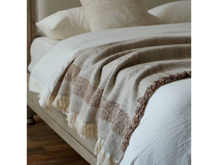Couverture rétro King Size 80% coton 20% lin fil teint Jacquard gland couverture canapé-lit couverture couvre-lit sur le lit