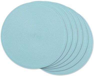 DII White Round PP Woven Placemat Set of 6