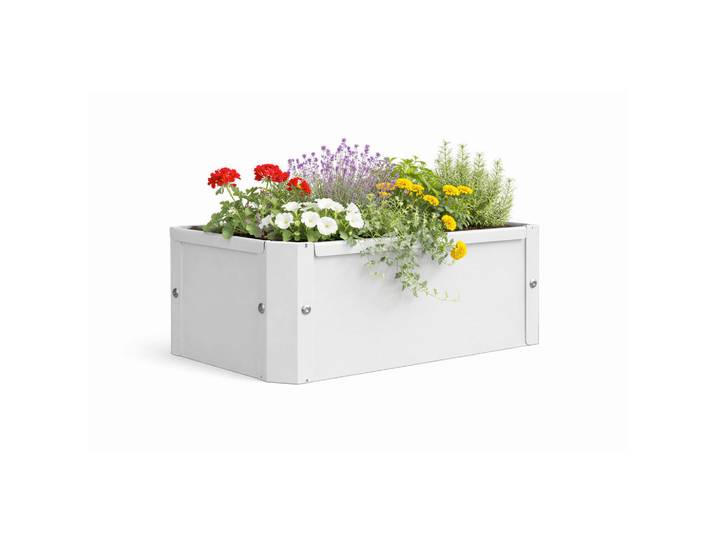 Hochbeet, Weiss, Metall, 8,5 l, 39x16x18 cm, Gartenzubehör, Hochbeet