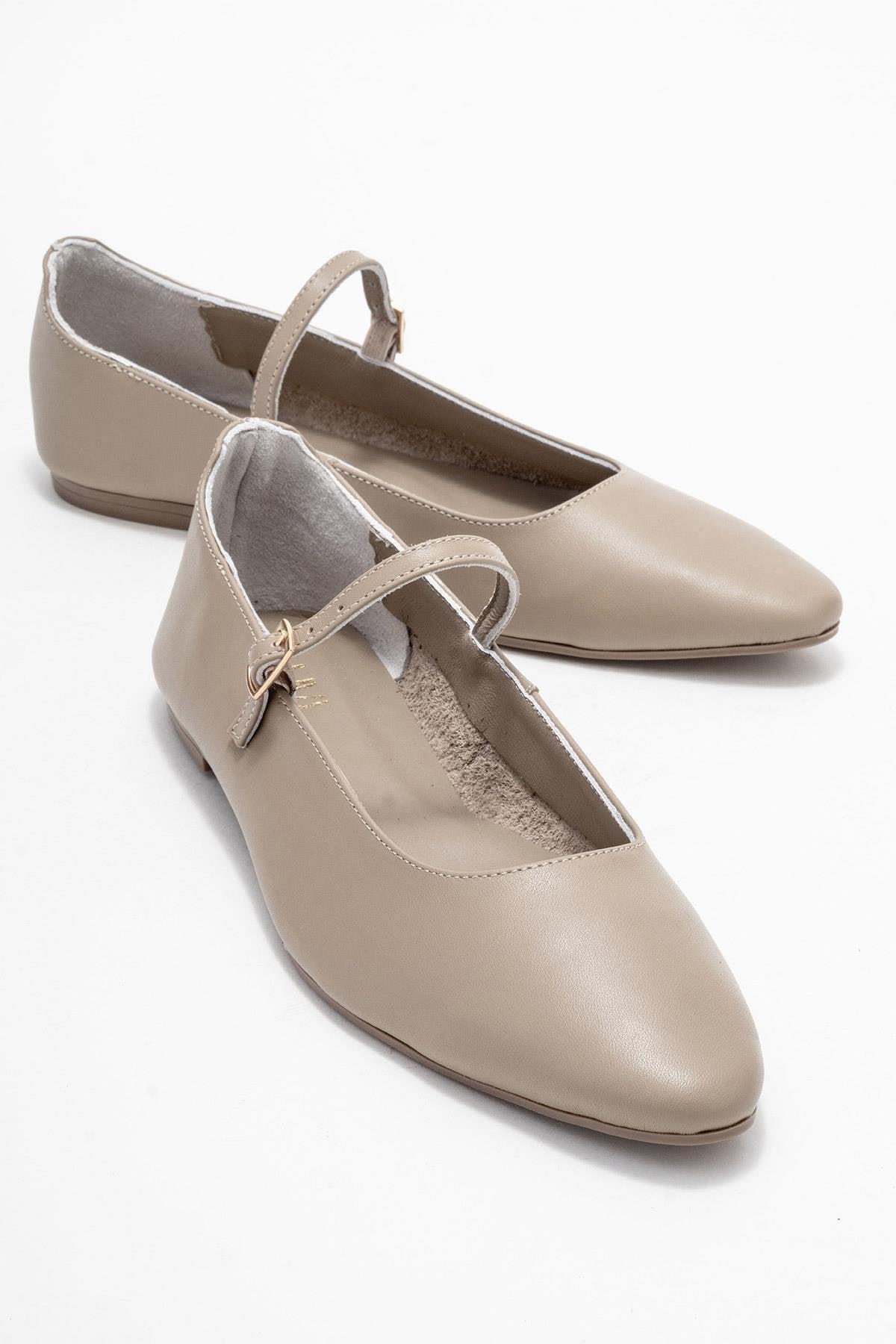 Lara Leder Mary Jane Flache Schuhe