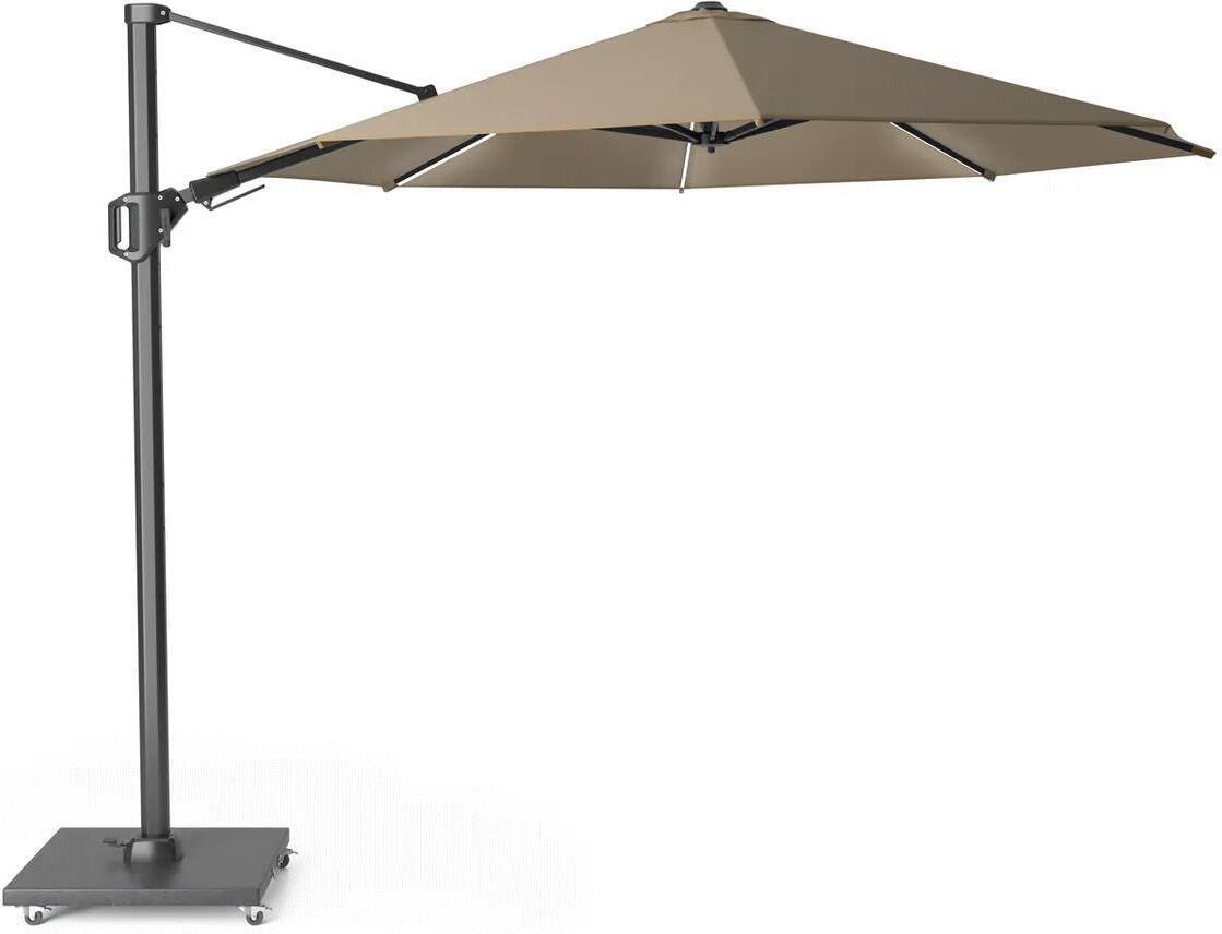 Ampelschirm Cartagena T2 Glow 350x350x262cm inkl. Granitplatte Polyester Taupe