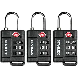 3er-Set TSA-Gepäckschloss - Sichere Flugreisen weltweit ohne Beschädigung - 3-stelliger Zahlencode - Robustes Metall-Bügel Gehäuse - Koffer-Schutz
