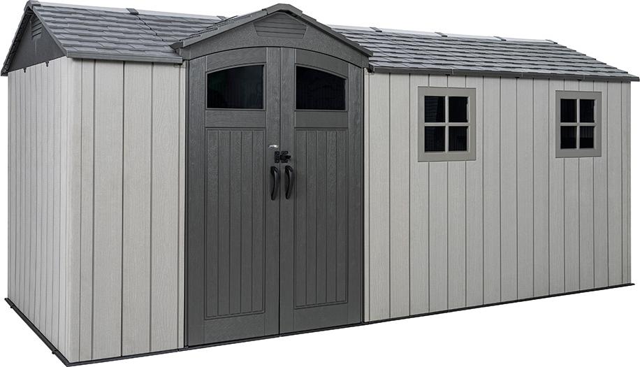 Lifetime Idaho Kunststoff Gerätehaus mit Boden Dunkelgrau 2x5 m