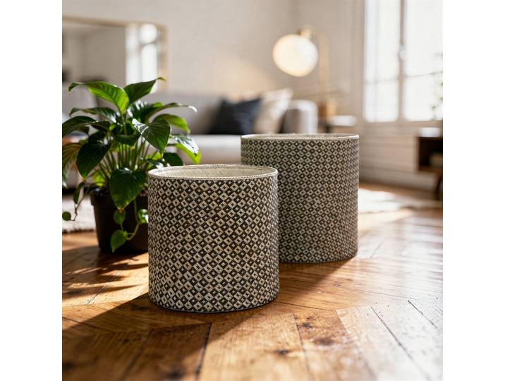 Set de 2 paniers ronds en pandan Wayan