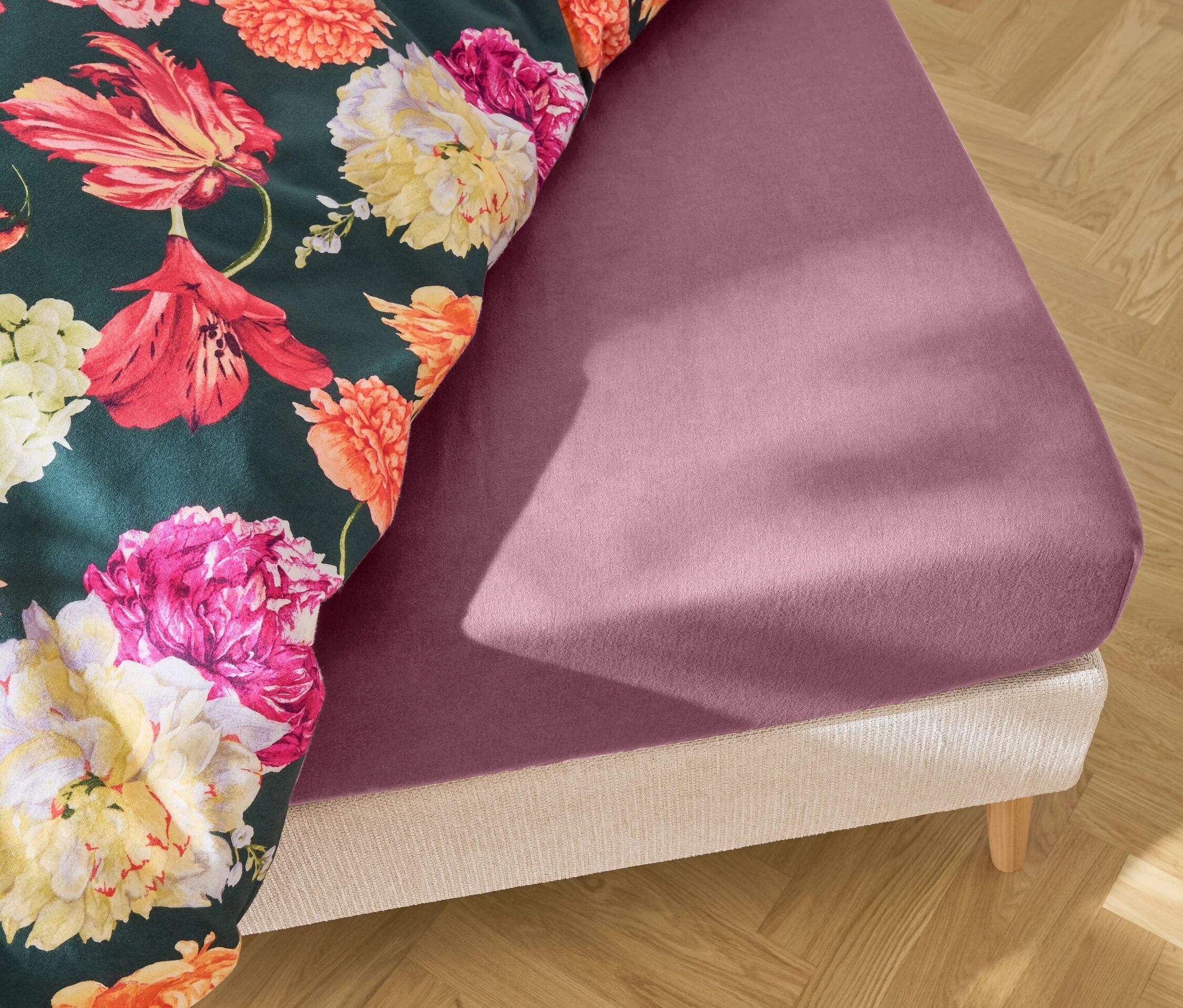 Tchibo - Biber-Spannbettlaken - rosa