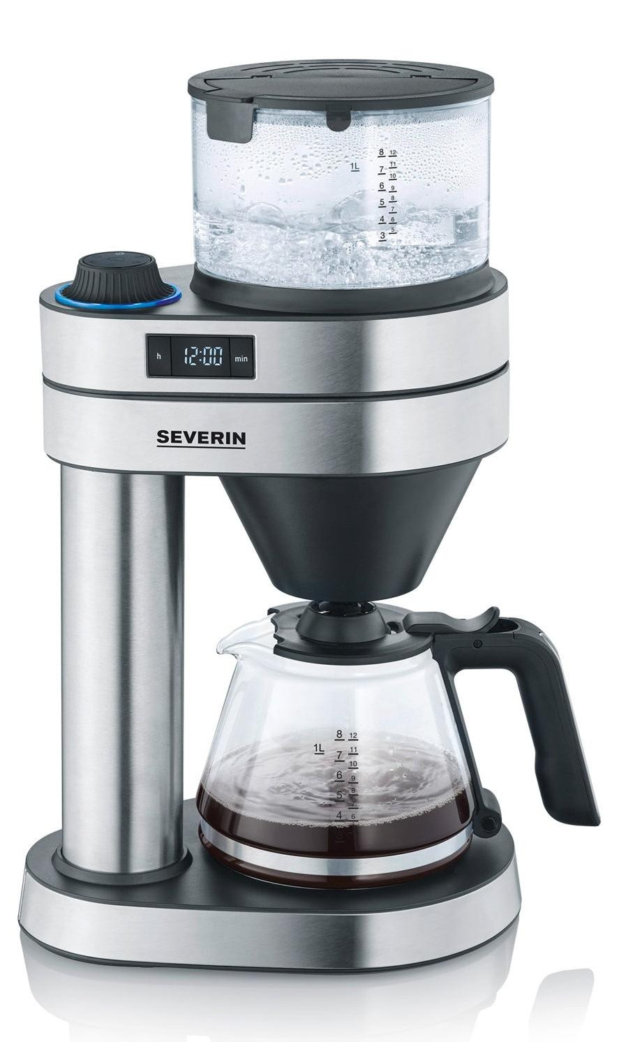 Severin Caprice koffiezetapparaat voor filterkoffie, zwart en roestvrij staal