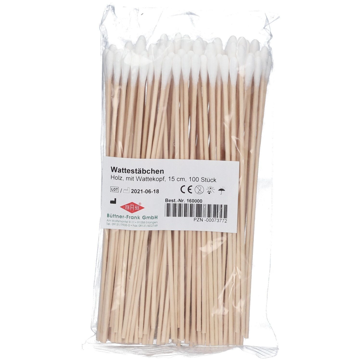 Wattestab 15Cm Holz M Kopf x5 5x100 St Stäbchen