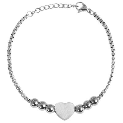 Armband ADELIA´S "Armband – Herz aus Edelstahl 17 cm", silber, Armbänder, Damen, 17cm, Edelstahl, Armband, Ideal zum Verschenken – schlicht und stilvoll