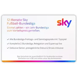 SKY Fussball-Bundesliga 12 Monate Digital Code für