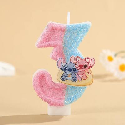 Uplift Treasures Cartoon Stitch Number Birthday Candle For Cake Decoration 3