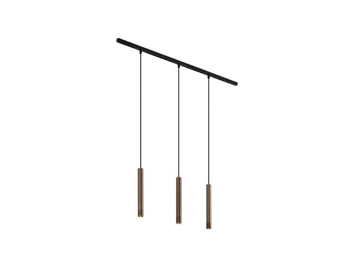Système d'éclairage sur rail moderne avec 3 suspensions bronze