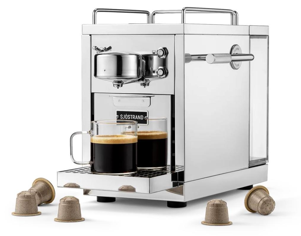 Sjöstrand The Original 2 Kapsel-Kaffeemaschine Steel